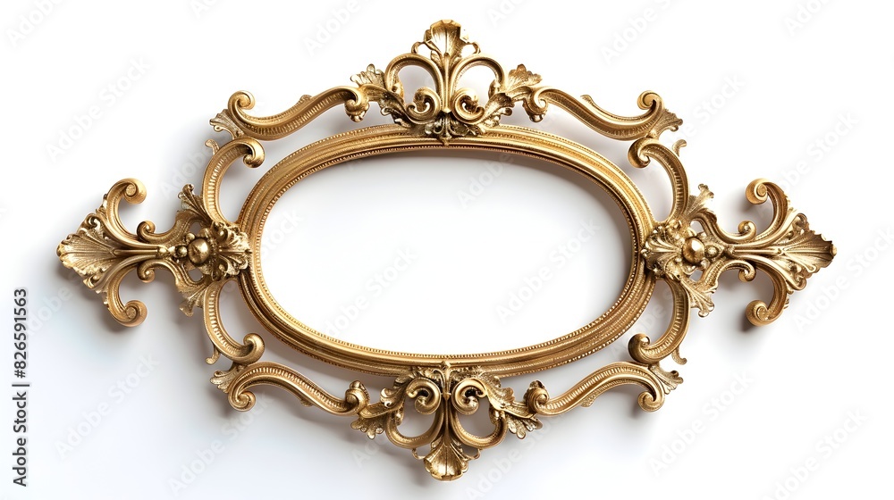 Ornate Golden Victorian Frame for Classic Art Displays on White Background Ornate Golden Victorian Frame for Classic Art Displays on White Background