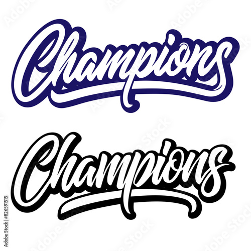 Champions letter. vector on isolated white background