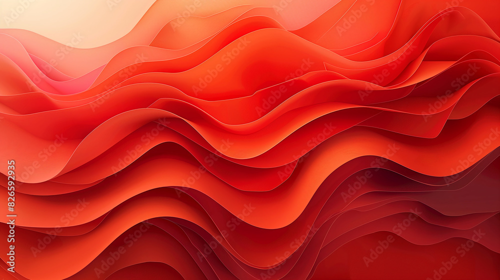 Obraz premium A red wave with a red background