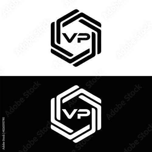 VP logo. V P design. White VP letter. VP, V P letter logo design. V P letter logo design in FIVE, FOUR, THREE, style. letter logo set in one artboard. V P letter logo vector design.