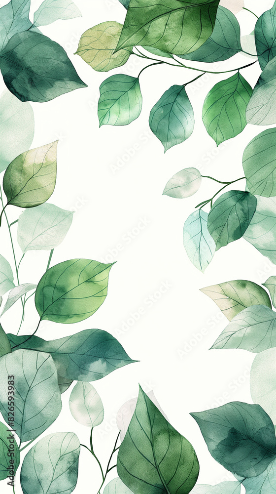 A green leafy background with a white background A green leafy background with a white background