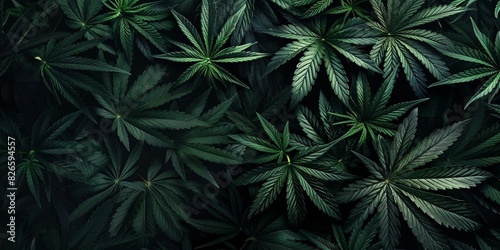 Cannabis marijuana weed frames with leaves
