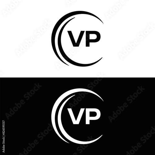 VP logo. V P design. White VP letter. VP, V P letter logo design. V P letter logo design in FIVE, FOUR, THREE, style. letter logo set in one artboard. V P letter logo vector design.