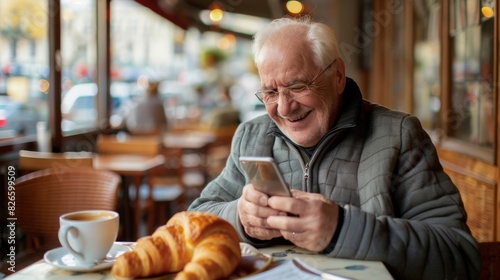 Senior Man Enjoying Smartphone Time