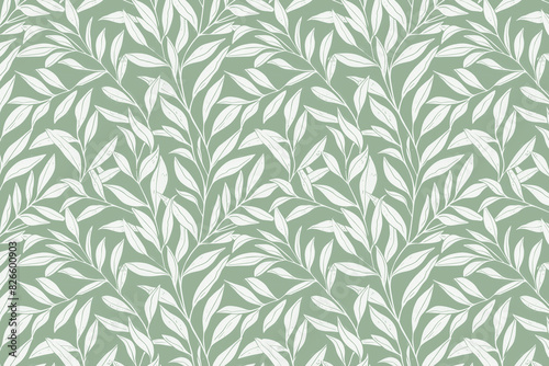 Toile pattern tapestry. Linocut print. Monochrome botanical pattern background. Created with Generative AI technology.