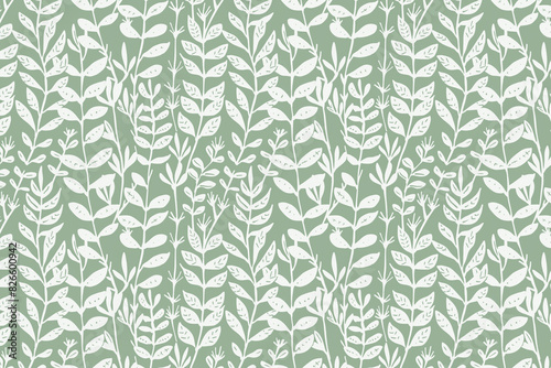 Toile pattern tapestry. Linocut print. Monochrome botanical pattern background. Created with Generative AI technology.