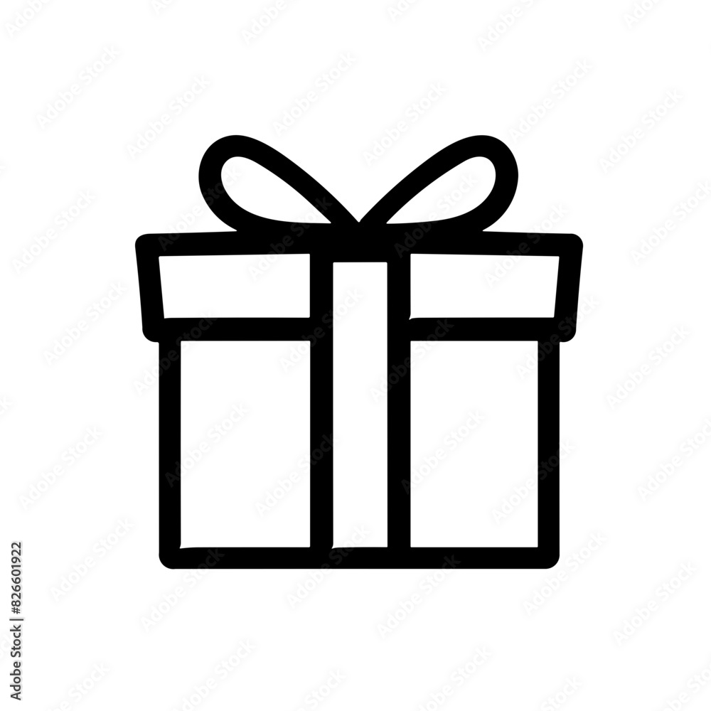 Simple black Present Christmas gift box icon Simple black Present Christmas gift box icon