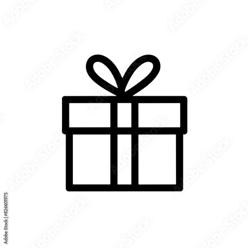 Obraz na płótnie Simple black Present Christmas gift box icon w salonie