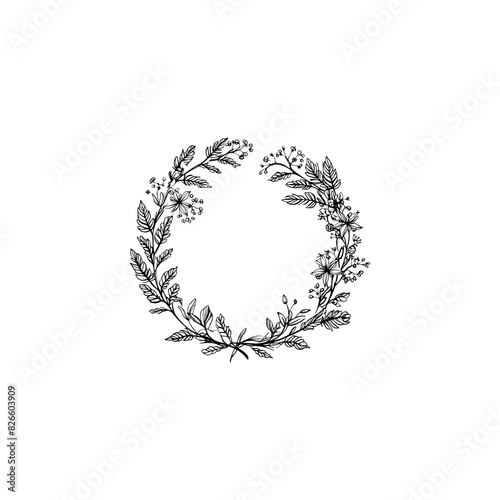 Blank emblem with ornament vintage style