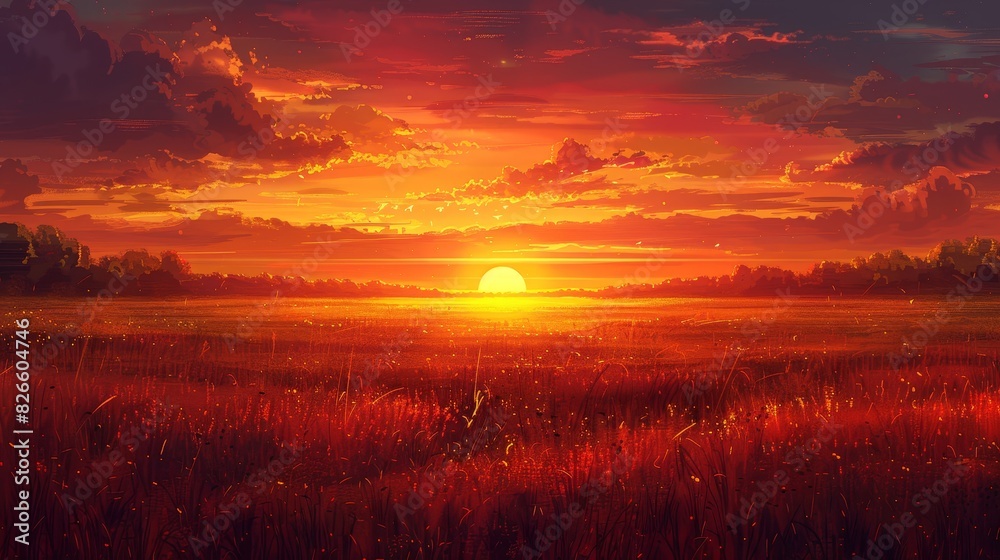 Illustrate the enchantment of a sunset Illustrate the enchantment of a sunset