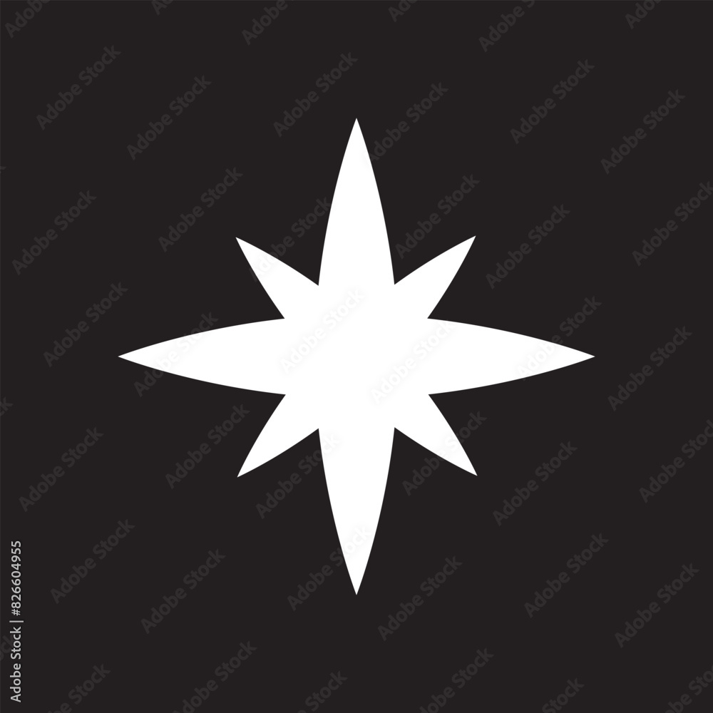 Cute white star shape, vector clip art element isolated on black background. EPS 10/AI Cute white star shape, vector clip art element isolated on black background. EPS 10/AI