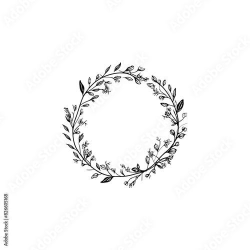 Blank emblem with ornament vintage style