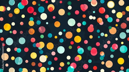 Polka dot pattern with vibrant colors on a dark background