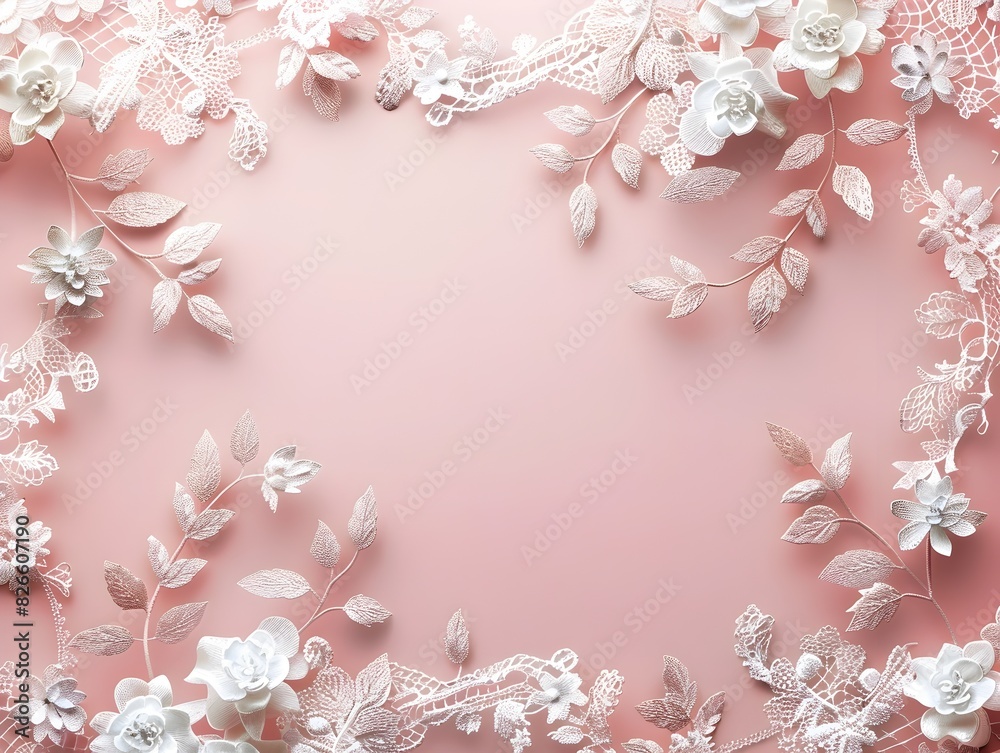 Delicate Lace Frame with Soft Pastel Backdrop for Elegant Wedding Invitations or Branding Delicate Lace Frame with Soft Pastel Backdrop for Elegant Wedding Invitations or Branding