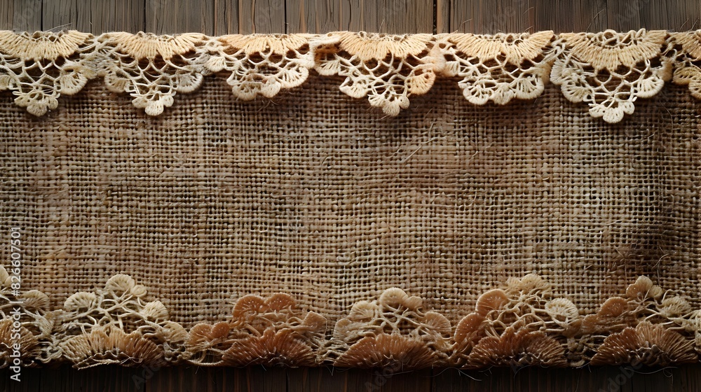 Rustic Burlap Frame with Lace Accents for Cozy Homey Backgrounds and Wedding Invitations Rustic Burlap Frame with Lace Accents for Cozy Homey Backgrounds and Wedding Invitations