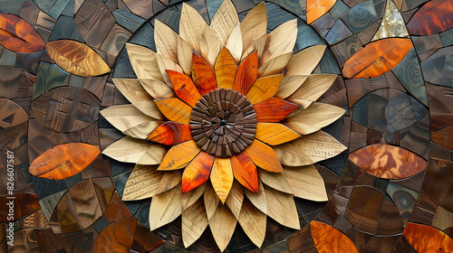 Wood texture with patterns.