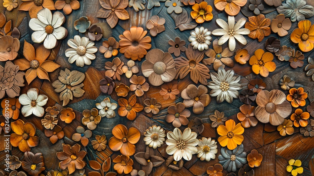 Fototapeta premium Wood texture with patterns.