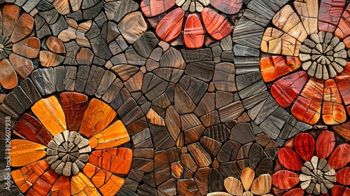 Wood texture with patterns.
