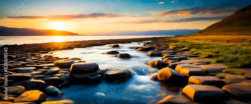 Sunset over the sea