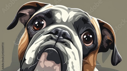 Cartoon Bulldog s Head photo