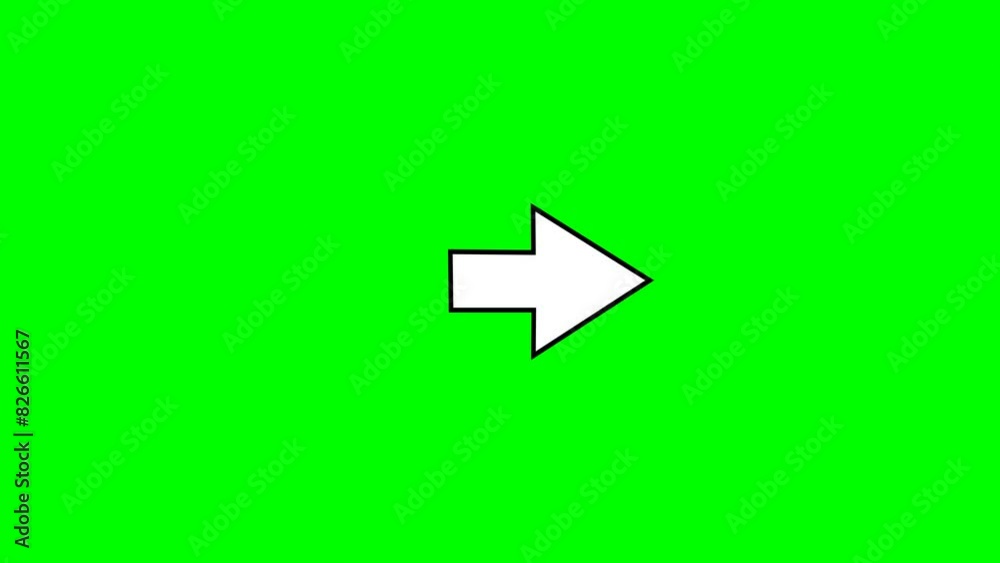Arrow Item for Social Media: Moving Arrow Pointing Right on Green Screen Arrow Item for Social Media: Moving Arrow Pointing Right on Green Screen