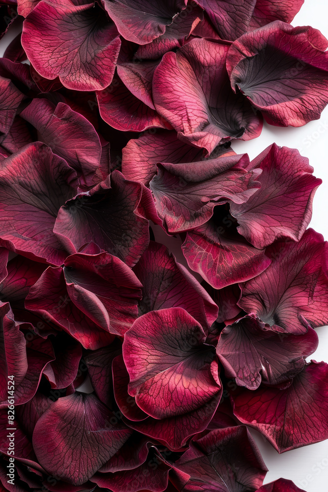Texture of Dark Red Rose Petals   Macro  of Nature's Elegance
