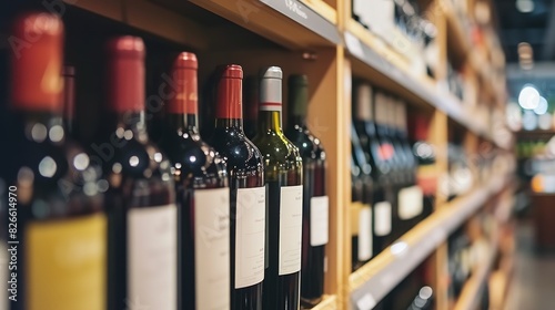 Wine cabinet in a liquor store