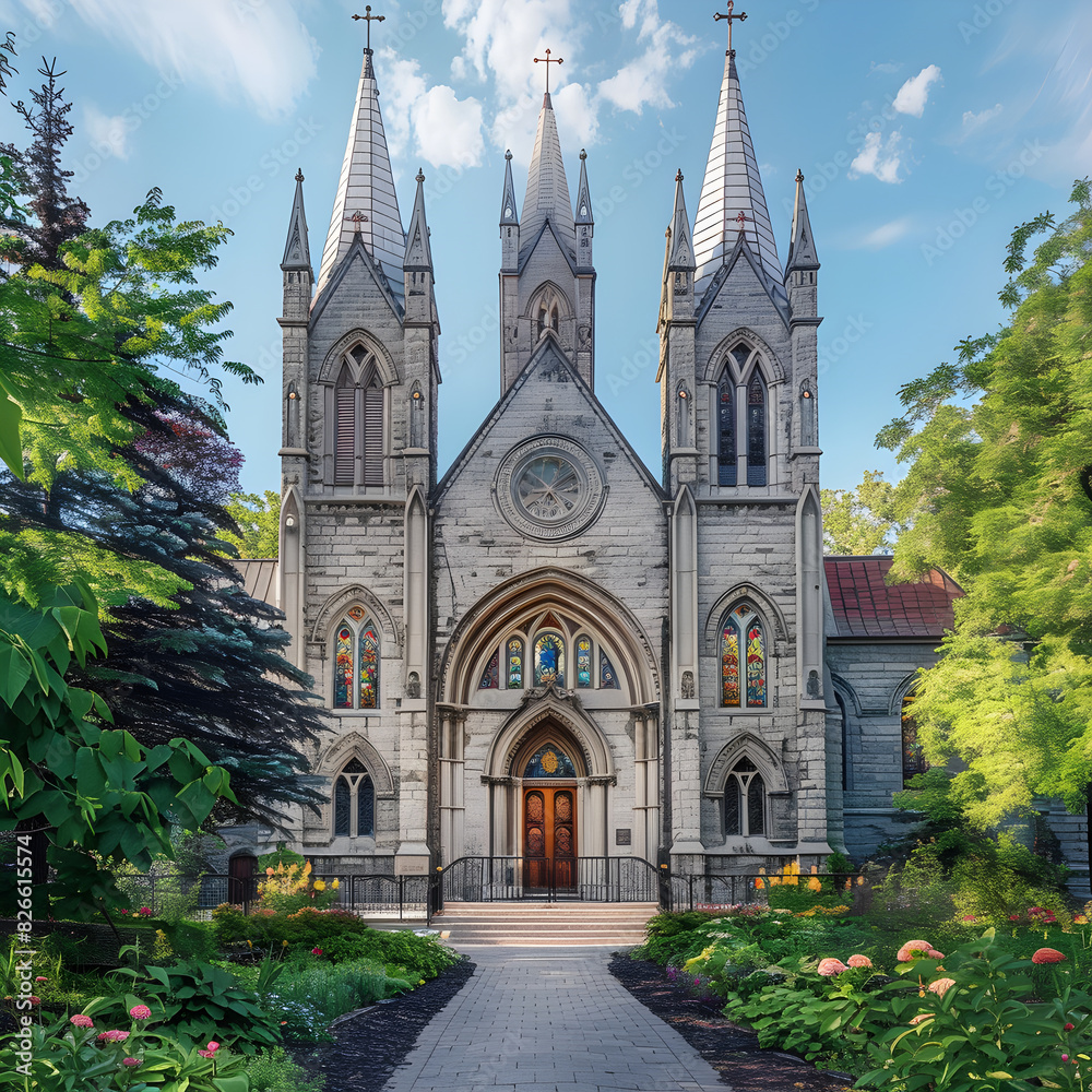 Historic Church with Intricate Architecture and Tranquil Atmosphere