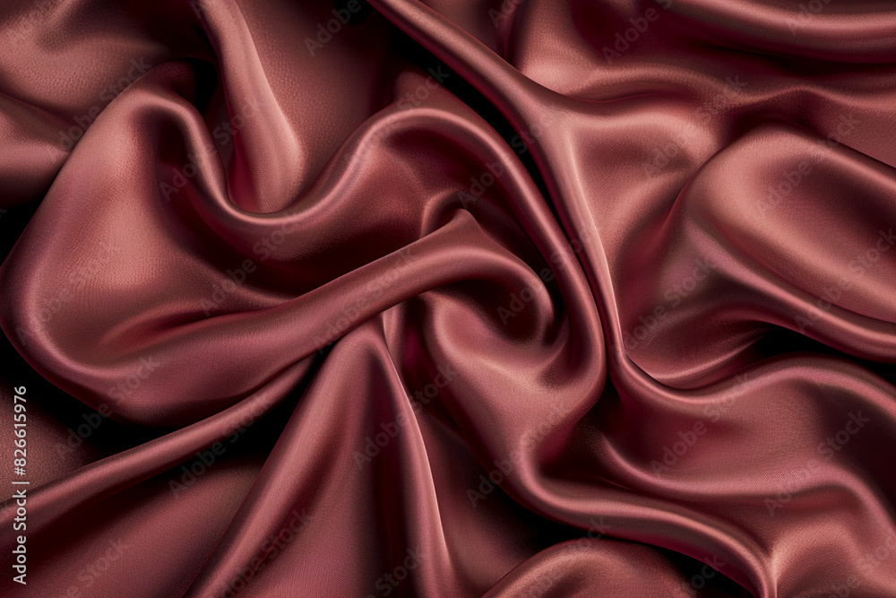 Elegant marsala silk fabric texture abstract, silky waves. Smooth textile background, elegance luxurious design Elegant marsala silk fabric texture abstract, silky waves. Smooth textile background, elegance luxurious design