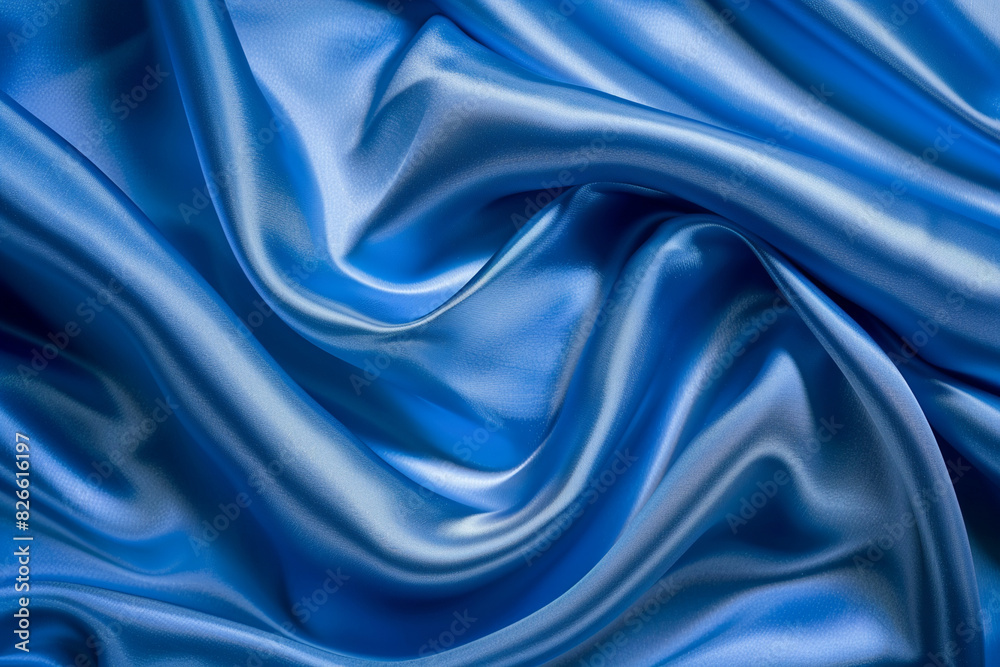 Elegant silk blue fabric texture abstract, silky waves. Smooth textile background, elegance luxurious design Elegant silk blue fabric texture abstract, silky waves. Smooth textile background, elegance luxurious design