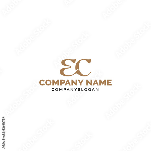 Letter EC logo design, vector logo design, illustration 