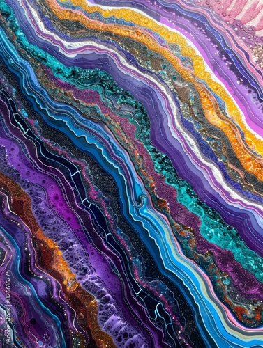 On the first day of summer, vibrant waves danced with abstract patterns, creating a mesmerizing display