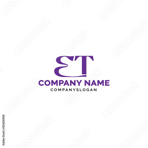 Letter ET logo design, vector logo design, illustration 