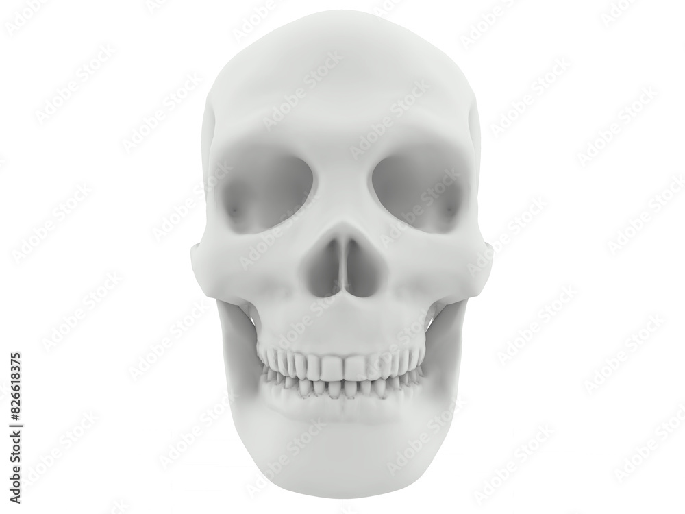 human head skull white render human head skull white render