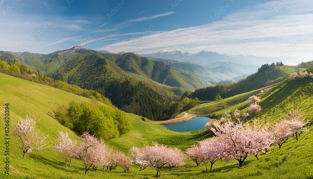 Obraz premium A spring nature setting.