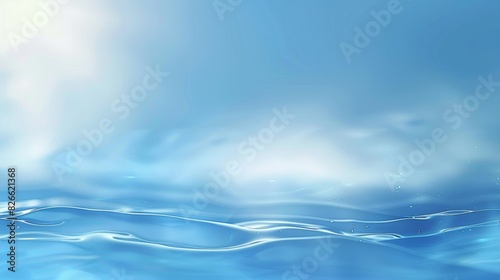 A serene blue background featuring gentle waves and a soft gradient transitioning from light to dark photo