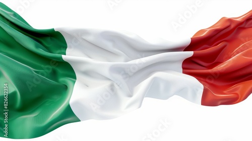 A flag with the colors green, white, and red, Italian flag of the state of Italy