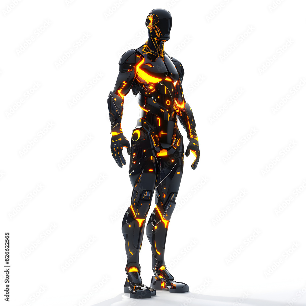 Futuristic 3D Male Character with Glowing IGBT Technology on White Background Futuristic 3D Male Character with Glowing IGBT Technology on White Background