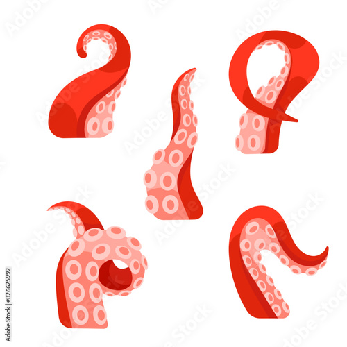 Tentacles of octopus. Sea creature tentacle. Limbs of the sea monster kraken.