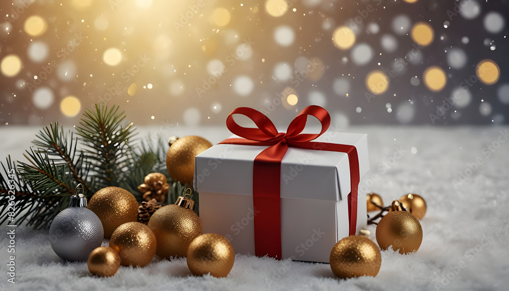 New year celebration background with gift box. Generative AI New year celebration background with gift box. Generative AI
