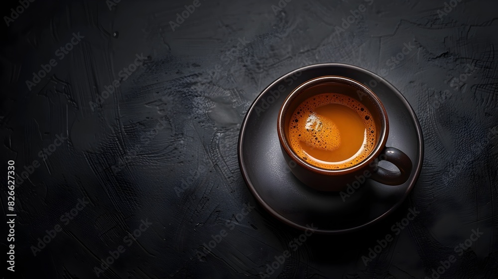 Expertly Crafted Espresso Doppio in a Minimalist Ceramic Cup on a Dark Background