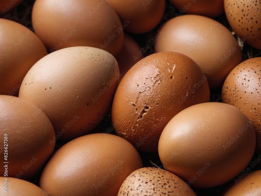 Organic Brown Eggs, Isolated on a White Background Organic Brown Eggs, Isolated on a White Background
