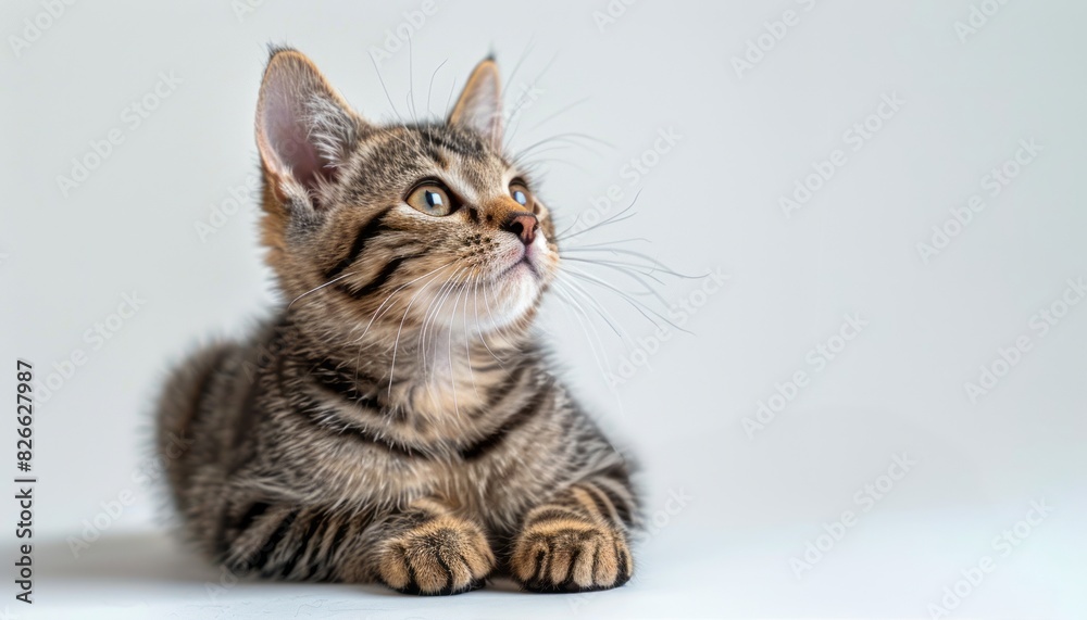 Small Kitten Sitting on Top of White Floor Small Kitten Sitting on Top of White Floor