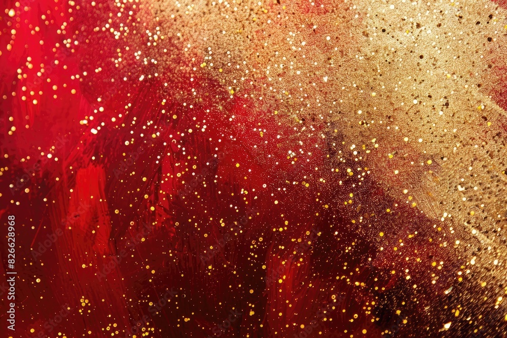 A bold red gradient background with gold glitter accents, creating a rich and luxurious effect perfect for festive occasions A bold red gradient background with gold glitter accents, creating a rich and luxurious effect perfect for festive occasions