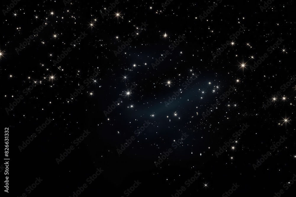 Fototapeta premium Beautiful starry night sky. Evening panorama in blue tones