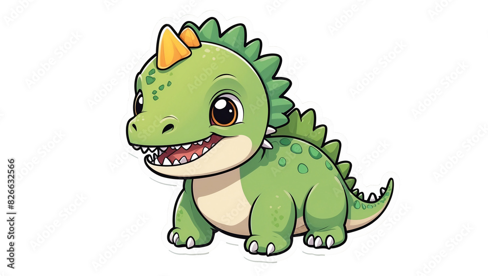 Fototapeta premium png sticker no background depicting a baby dino 