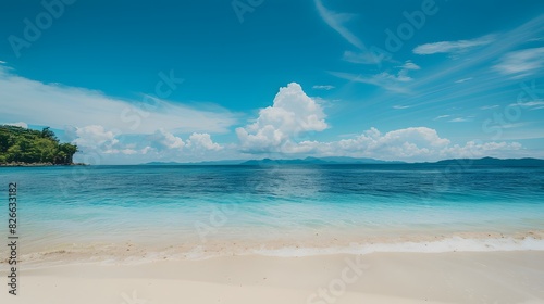 Tropical Beach with Clear Water and Islands