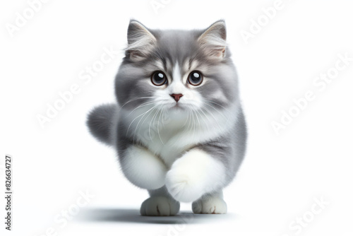 Home pet cat that is running Isolated on white background © Ольга Лукьяненко
