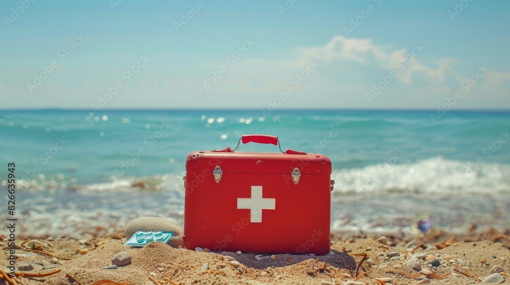 Chaotic Beach Day: Dehydration, Sunburn, First Aid Kit, and Recovery Efforts Underway in the Aftermath of a Seawater Mishap. Chaotic Beach Day: Dehydration, Sunburn, First Aid Kit, and Recovery Efforts Underway in the Aftermath of a Seawater Mishap.