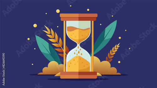 As grains of sand fall through a timer a new design is created every second emphasizing the constant state of change and impermanence in our lives.. Vector illustration